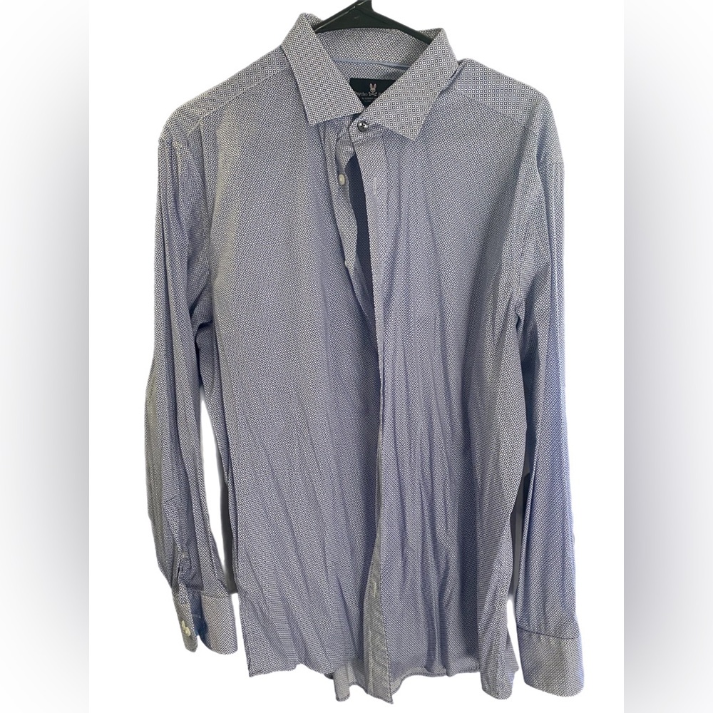 Psycho Bunny Men’s Blue Print Dress Shirt